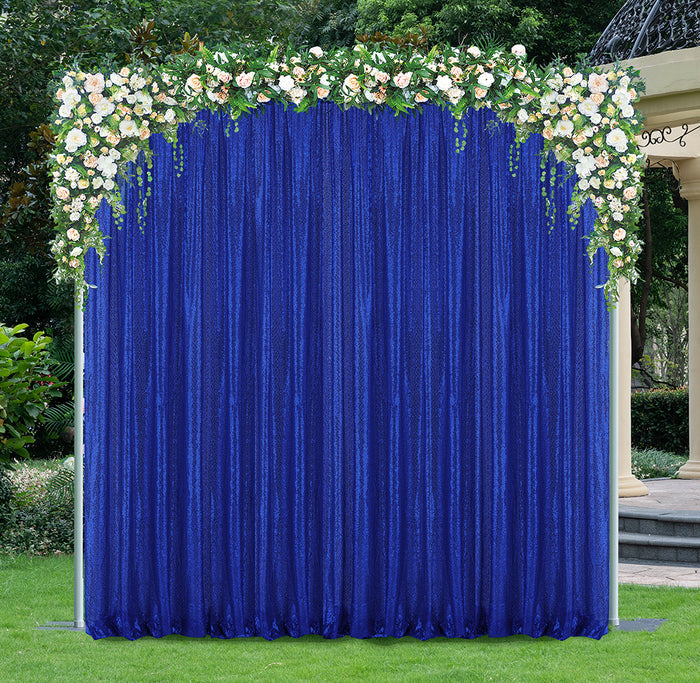 14 ft x 52" Sequin Glitz Net Event Backdrop Curtain Drape Panel - Royal Blue (1pc)