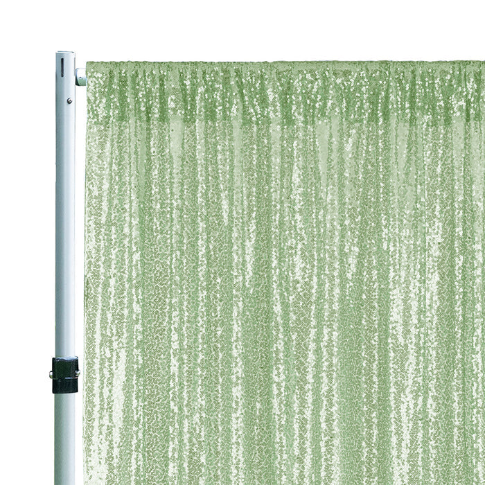 14 ft x 52" Sequin Glitz Net Event Backdrop Curtain Drape Panel - Sage Green (1pc)