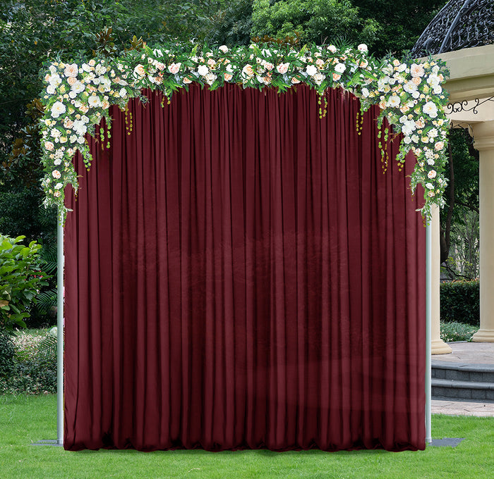14 ft x 57" Chiffon Event Backdrop Curtain Drape Panel - Burgundy (1pc)