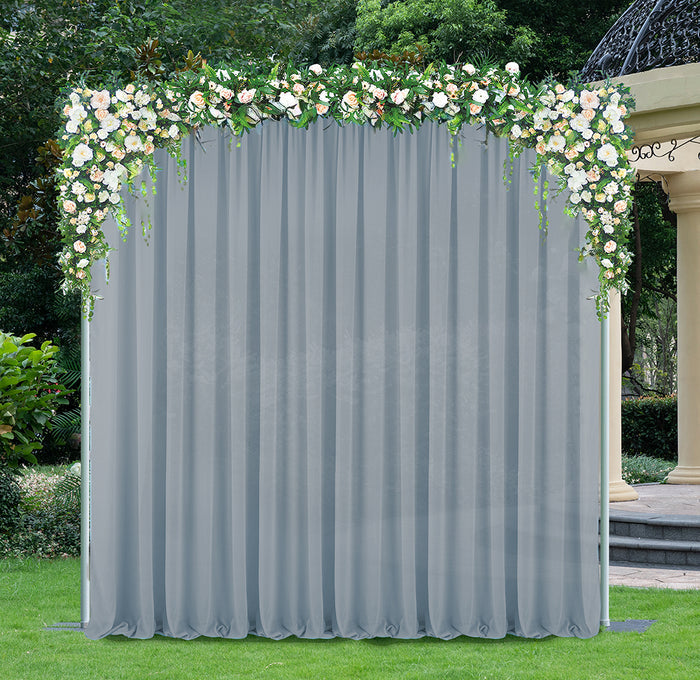 14 ft x 57" Chiffon Event Backdrop Curtain Drape Panel - Dusty Blue (1pc)