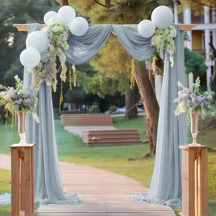 14 ft x 57" Chiffon Event Backdrop Curtain Drape Panel - Dusty Blue (1pc)