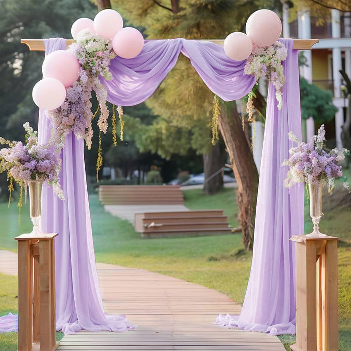 14 ft x 57" Chiffon Event Backdrop Curtain Drape Panel - Lavender (1pc)