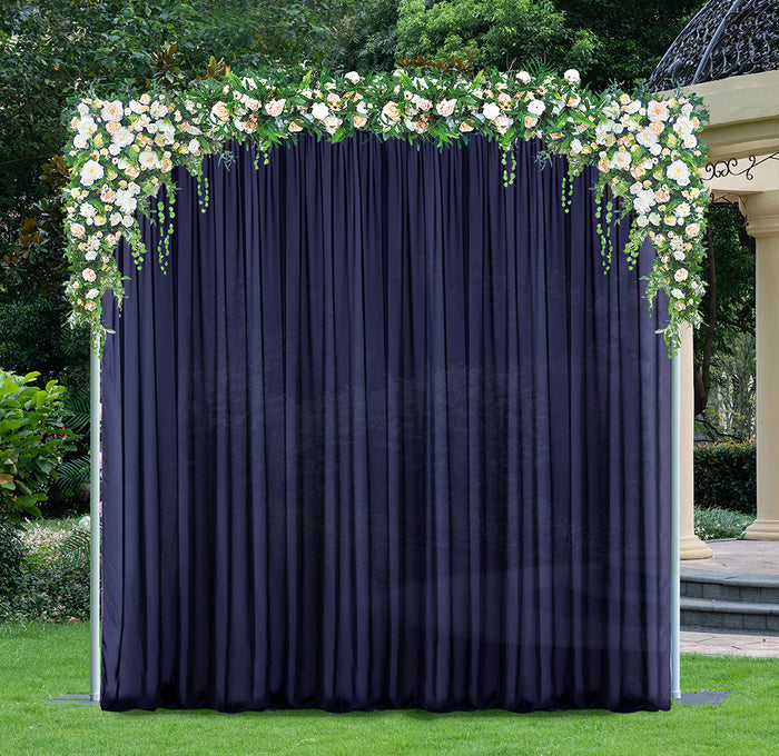 14 ft x 57" Chiffon Event Backdrop Curtain Drape Panel - Navy Blue (1pc)