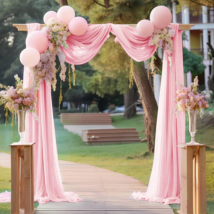14 ft x 57" Chiffon Event Backdrop Curtain Drape Panel - Pink (1pc)