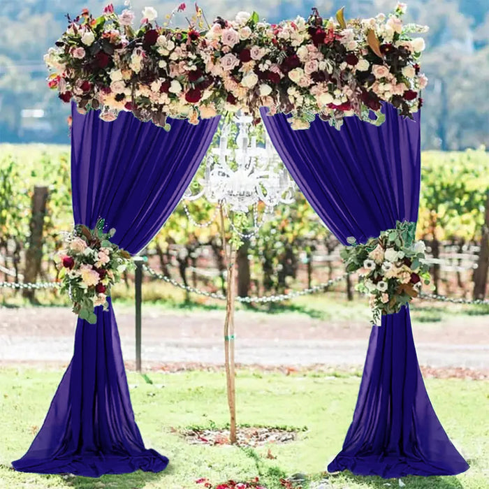 14 ft x 57" Chiffon Event Backdrop Curtain Drape Panel - Regency Purple (1pc)