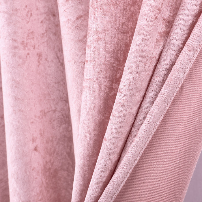 14 ft x 57" Ice Crushed Velvet (200 GSM) Event Backdrop Curtain Drape Panel - Blush Pink/Rose Gold (1pc)