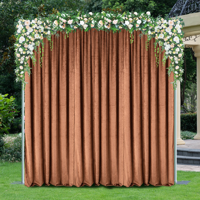 16 ft x 57" Ice Crushed Velvet (200 GSM) Event Backdrop Curtain Drape Panel - Copper (1pc)
