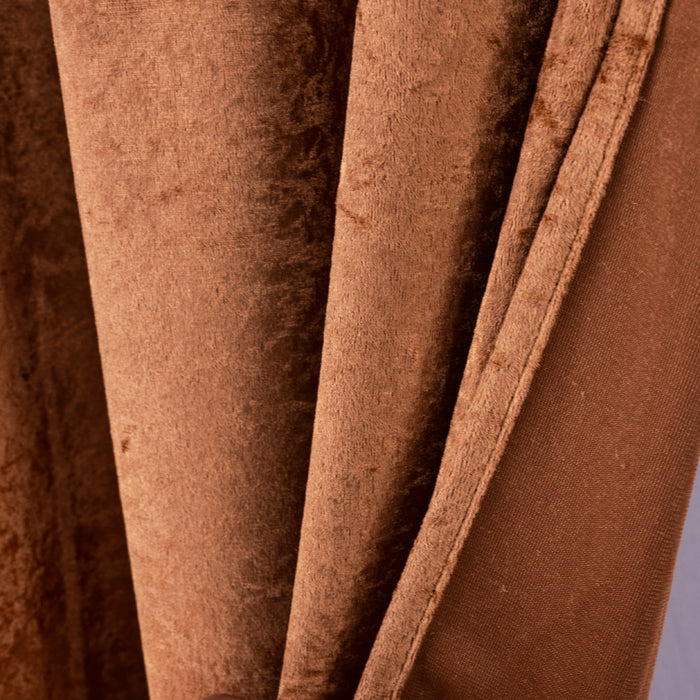 16 ft x 57" Ice Crushed Velvet (200 GSM) Event Backdrop Curtain Drape Panel - Copper (1pc)