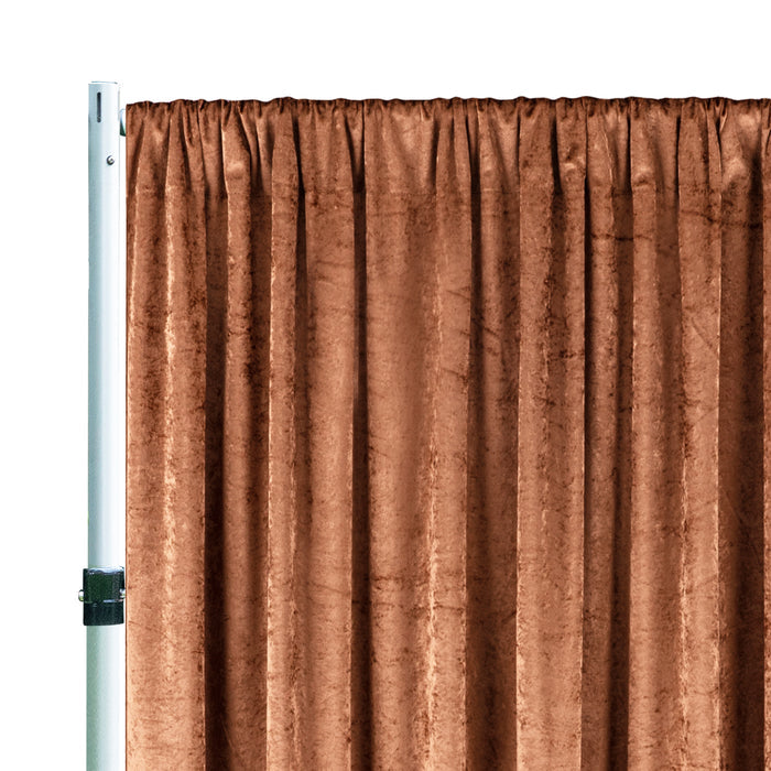 16 ft x 57" Ice Crushed Velvet (200 GSM) Event Backdrop Curtain Drape Panel - Copper (1pc)