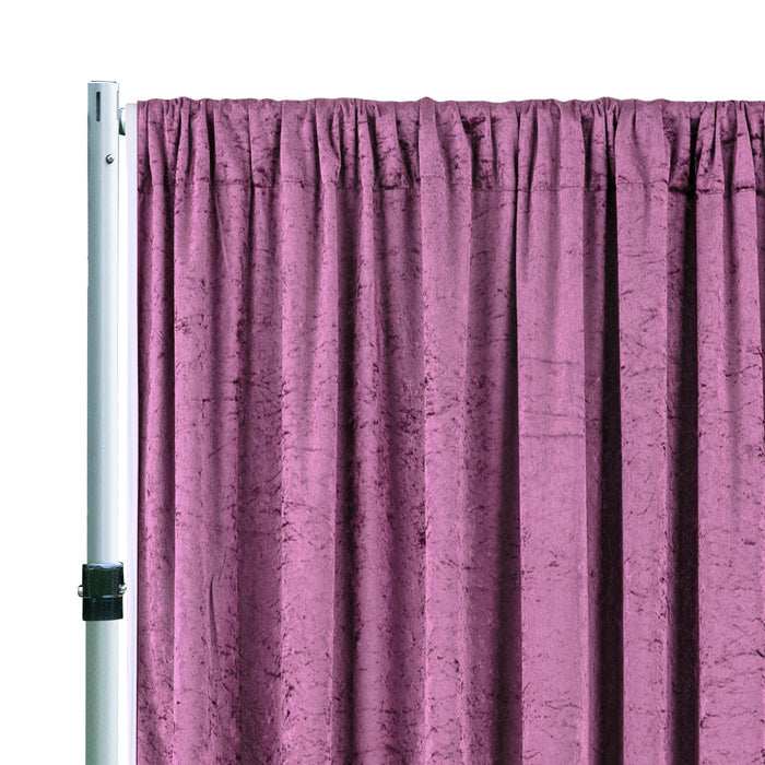 16 ft x 57" Ice Crushed Velvet (200 GSM) Event Backdrop Curtain Drape Panel - Mauve (1pc)
