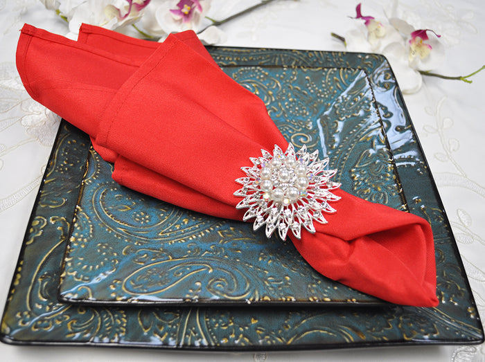 19"x19" Economy Polyester Napkins - Red (10pcs/pk)