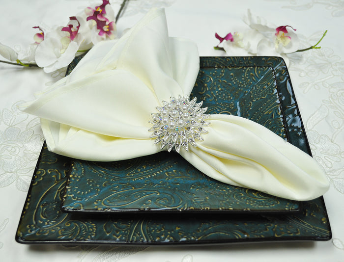 20"x20" Brushed Polyester Napkins - Ivory (10pcs/pk)