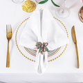 20"x20" Floral Reef Jacquard Polyester Napkins - White (10pcs/pk)
