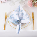 20"x20" French Toile Polyester Napkins - Dusty Blue (10pcs/pk)