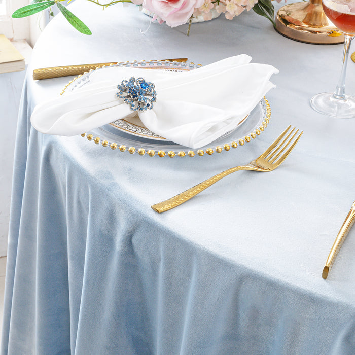 20"x20" Holland Velvet Napkins - Dusty Blue (10pcs/pk)