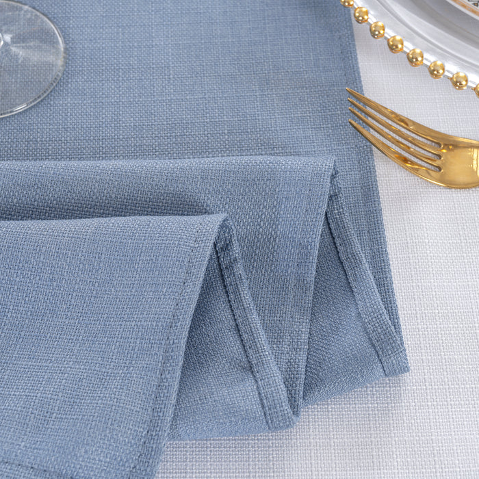 20"x20" Rustic Panama Linen Napkins - Dusty Blue (10pcs/pk)