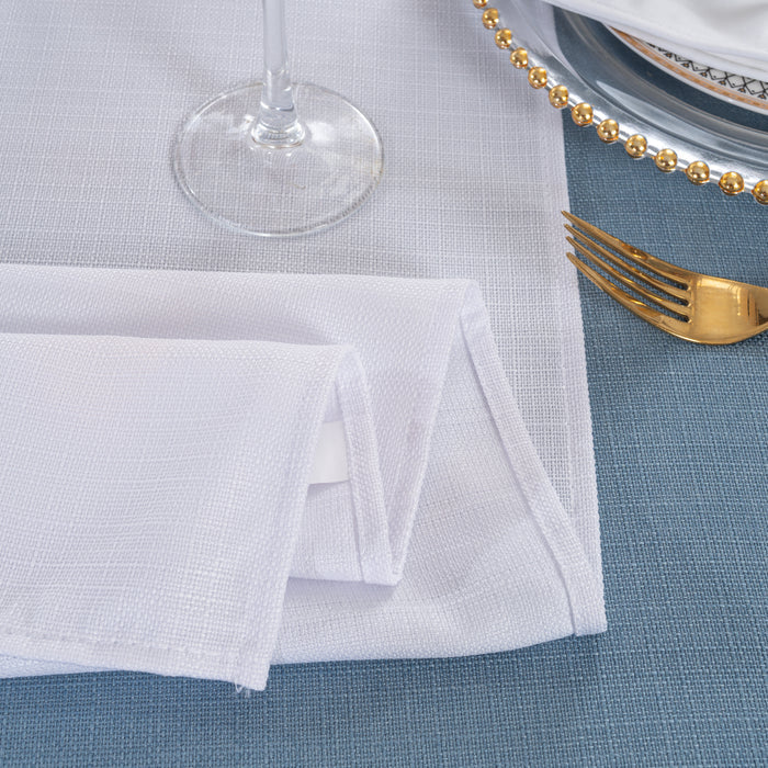 20"x20" Rustic Panama Linen Napkins - White (10pcs/pk)