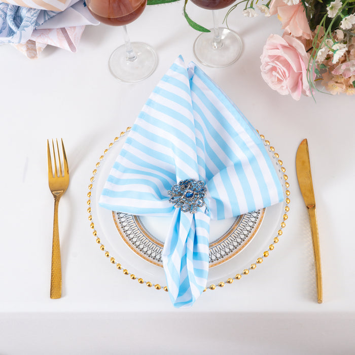 20"x20" Seersucker Polyester Napkins - Baby Blue (10pcs/pk)
