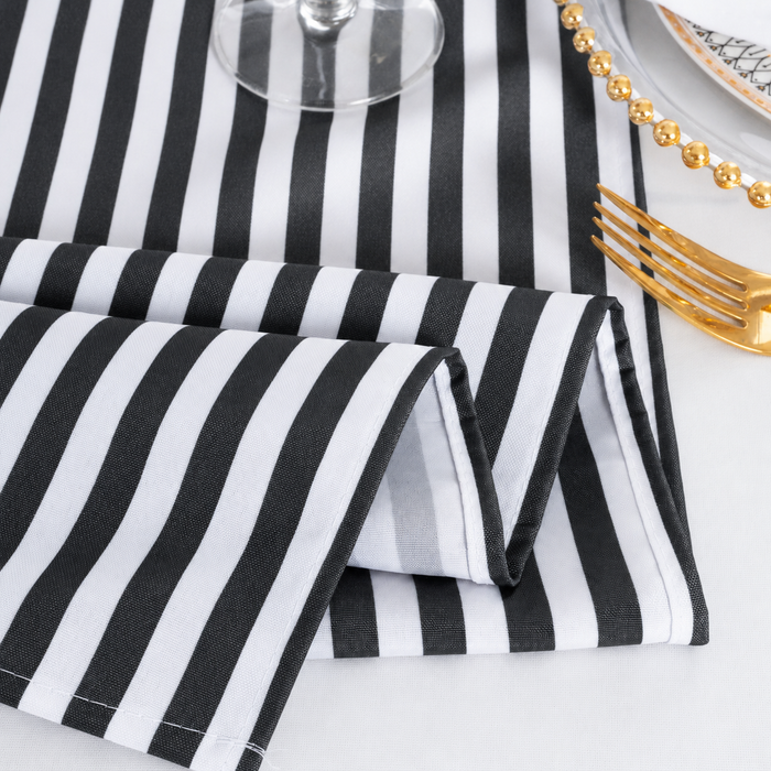 20"x20" Seersucker Polyester Napkins - Black (10pcs/pk)