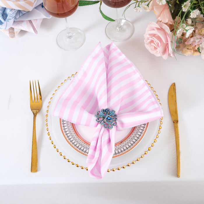 20"x20" Seersucker Polyester Napkins - Pink (10pcs/pk)