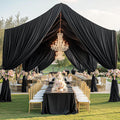 32 ft x 62" Spandex 4-Way Stretch Event Ceiling Drapery Backdrop Panel - Black (1pc)