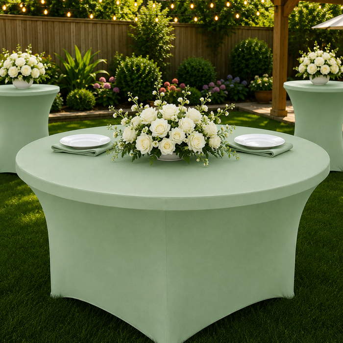 4 Ft Round Spandex Table Cover - Sage Green (1pc)