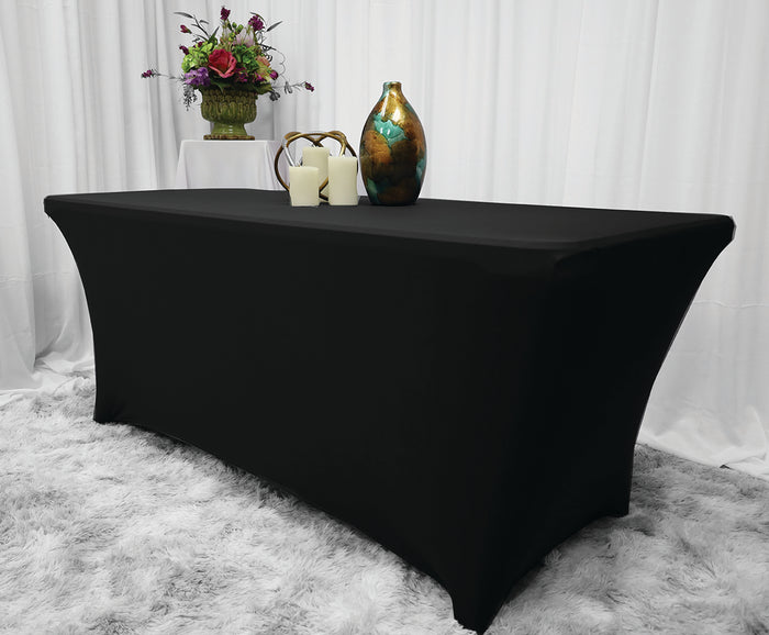 5 Ft Rectangular Spandex Table Cover - Black (1pc)