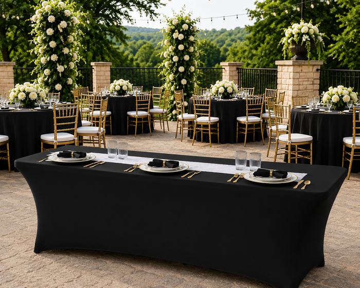 5 Ft Rectangular Spandex Table Cover - Black (1pc)