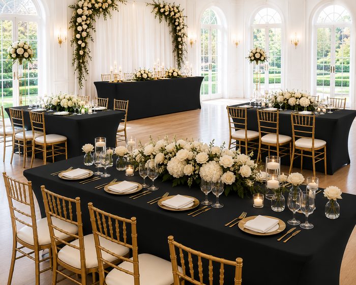 5 Ft Rectangular Spandex Table Cover - Black (1pc)
