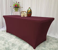 5 Ft Rectangular Spandex Table Cover - Burgundy (1pc)