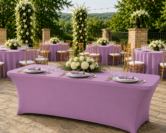 5 Ft Rectangular Spandex Table Cover - Lilac (1pc)