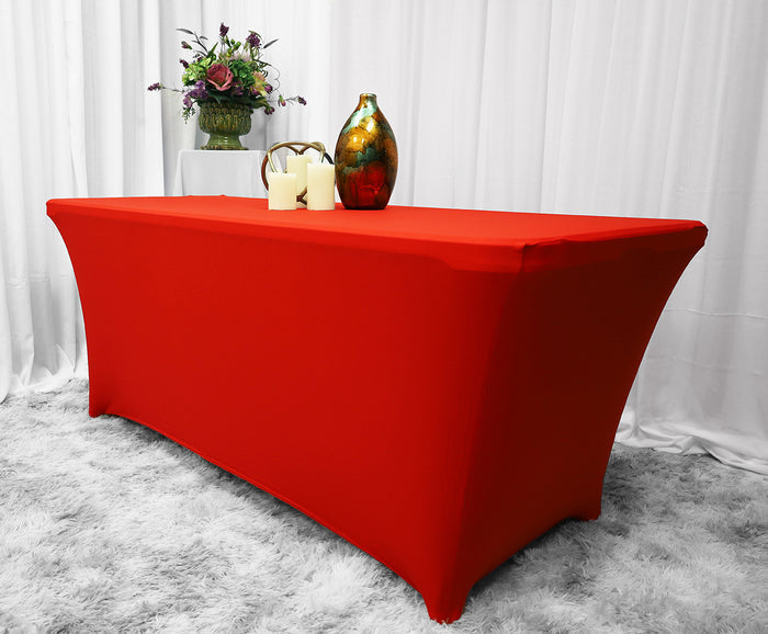 5 Ft Rectangular Spandex Table Cover - Red (1pc)