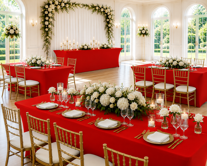 5 Ft Rectangular Spandex Table Cover - Red (1pc)