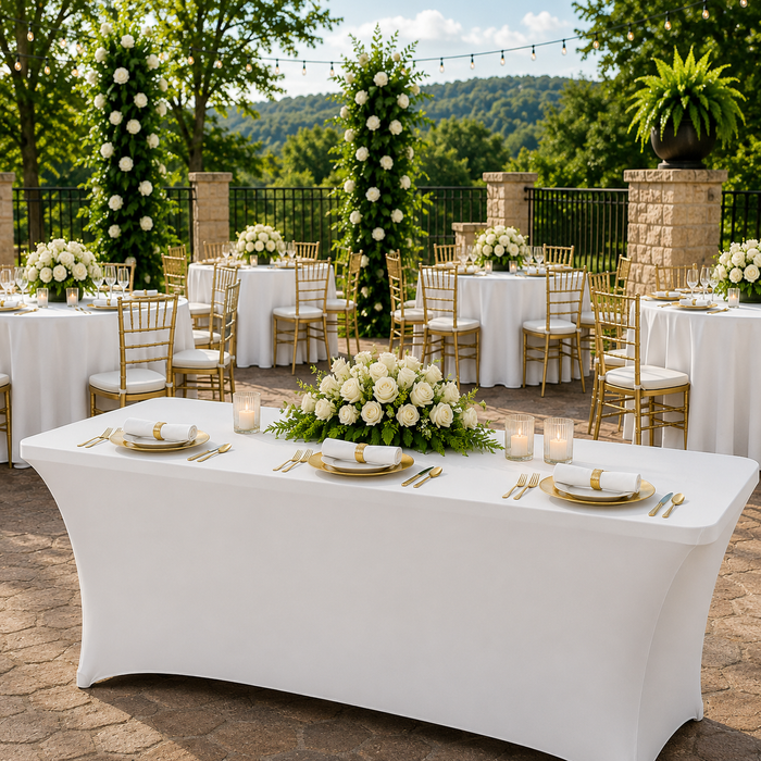 5 Ft Rectangular Spandex Table Cover - White (1pc)