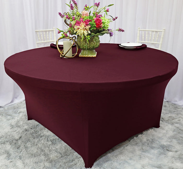 5 Ft Round Spandex Table Cover - Burgundy (1pc)