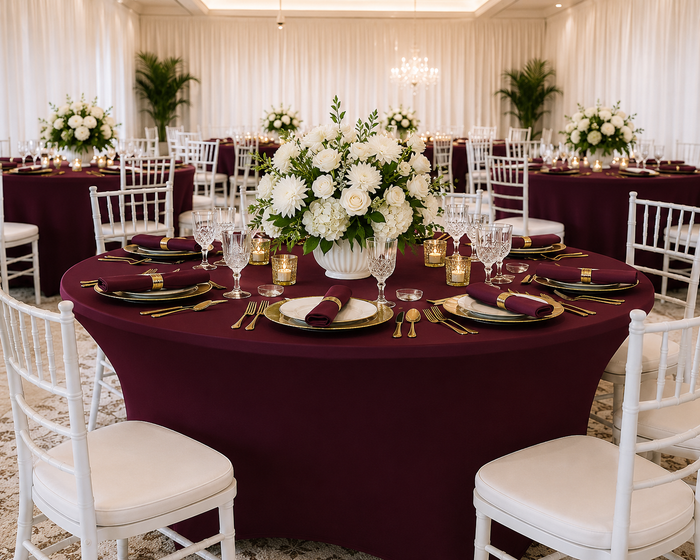 5 Ft Round Spandex Table Cover - Burgundy (1pc)
