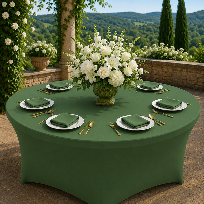 5 Ft Round Spandex Table Cover - Clover Green (1pc)