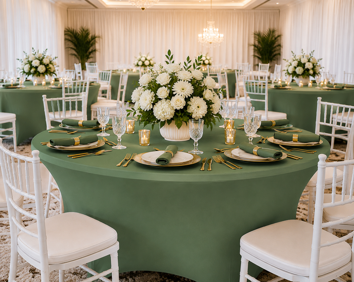 5 Ft Round Spandex Table Cover - Clover Green (1pc)