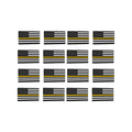 50 Pack Thin Gold Line American Flag Sticker - 1 x 1.5 Inches