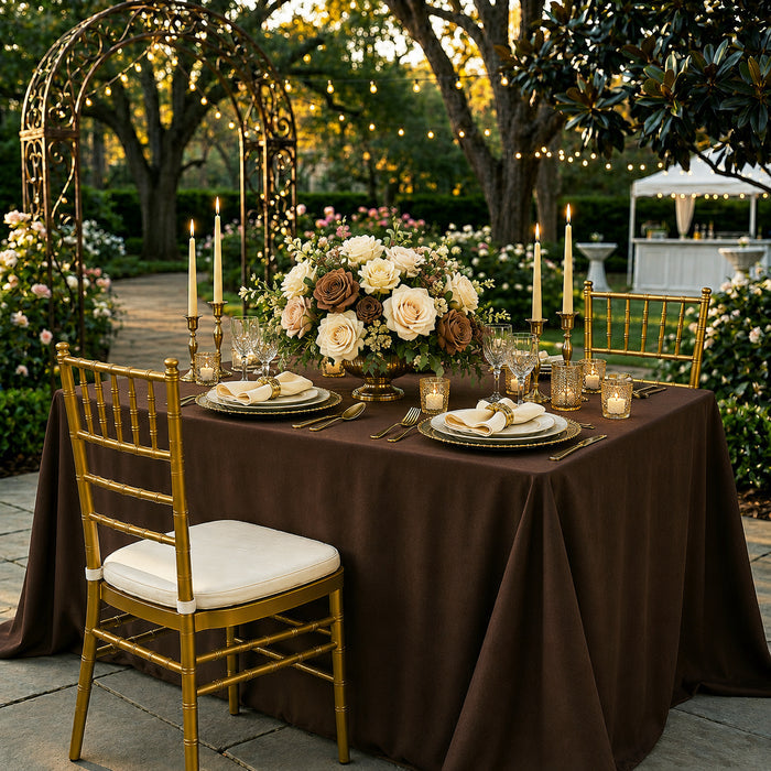 54"x96" Seamless Rectangular Scuba (Wrinkle-Free) Tablecloth - Chocolate (1pc)