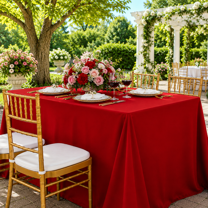 54"x96" Seamless Rectangular Scuba (Wrinkle-Free) Tablecloth - Red (1pc)
