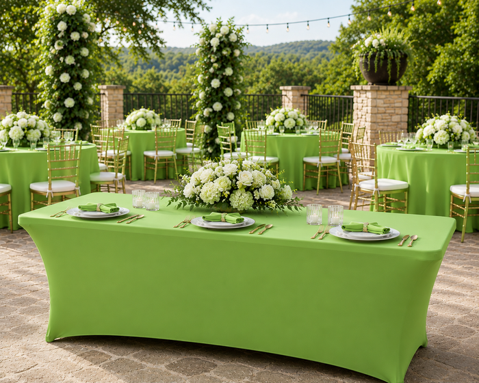 6 Ft Rectangular Spandex Table Cover - Apple Green (1pc)
