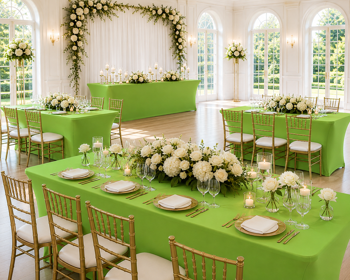 6 Ft Rectangular Spandex Table Cover - Apple Green (1pc)