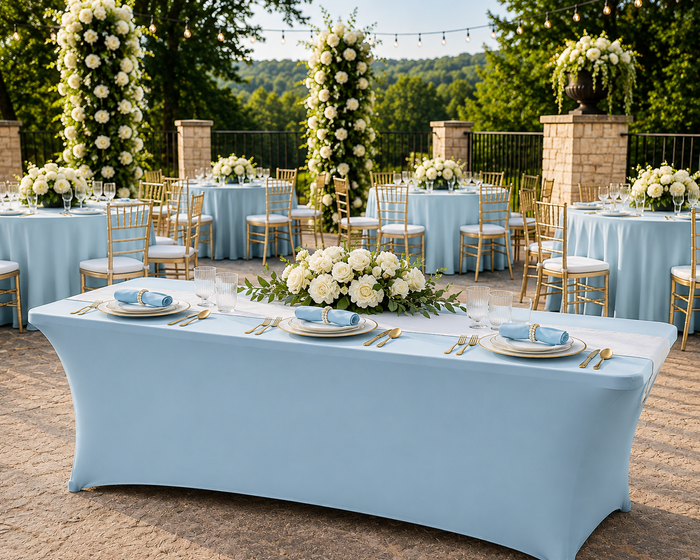 6 Ft Rectangular Spandex Table Cover - Baby Blue (1pc)