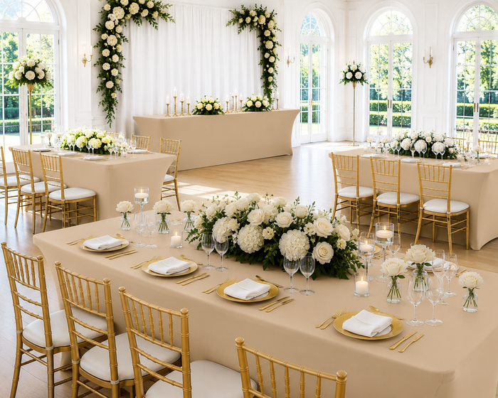 6 Ft Rectangular Spandex Table Cover - Champagne (1pc)