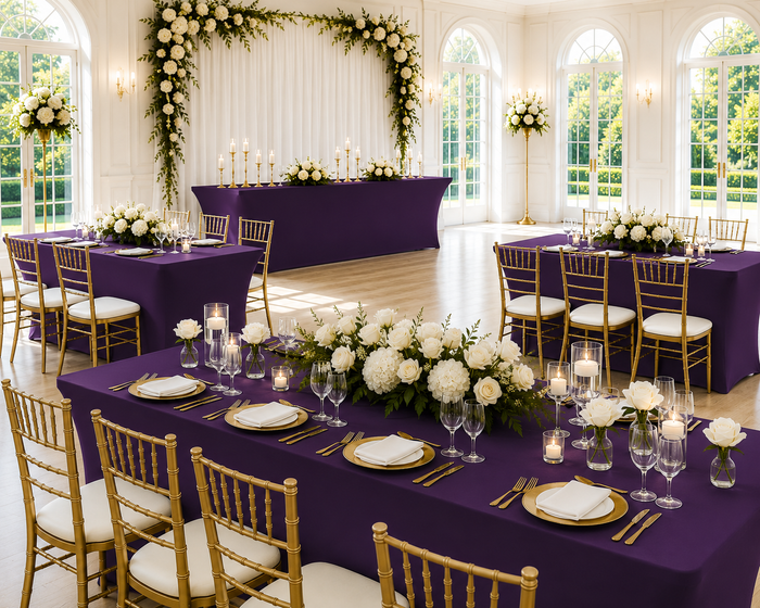 6 Ft Rectangular Spandex Table Cover - Eggplant (1pc)