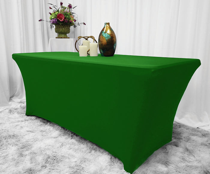 6 Ft Rectangular Spandex Table Cover - Emerald Green (1pc)