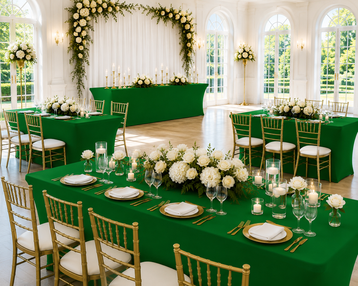 6 Ft Rectangular Spandex Table Cover - Emerald Green (1pc)