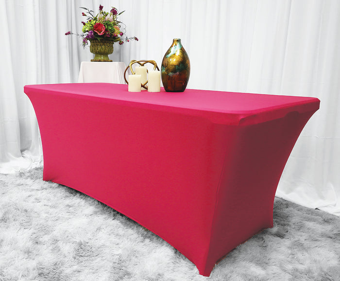 6 Ft Rectangular Spandex Table Cover - Fuchsia (1pc)
