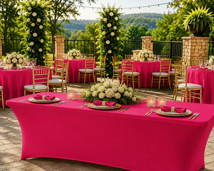 6 Ft Rectangular Spandex Table Cover - Fuchsia (1pc)